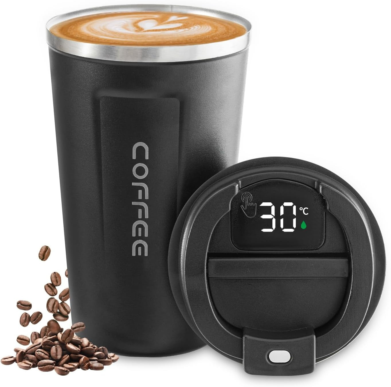 Travel Coffee Mug with LED Temperature Display