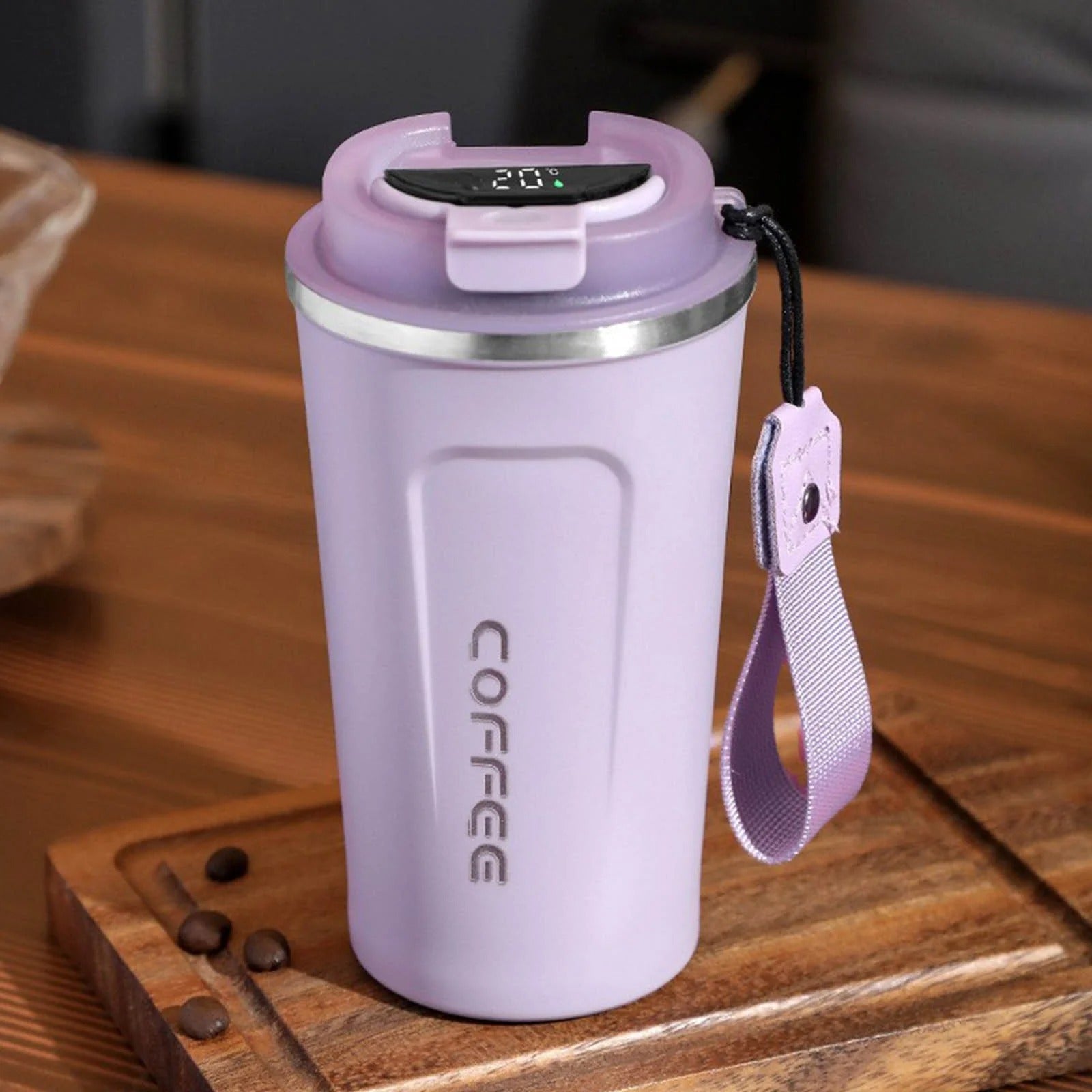 Travel Coffee Mug with LED Temperature Display