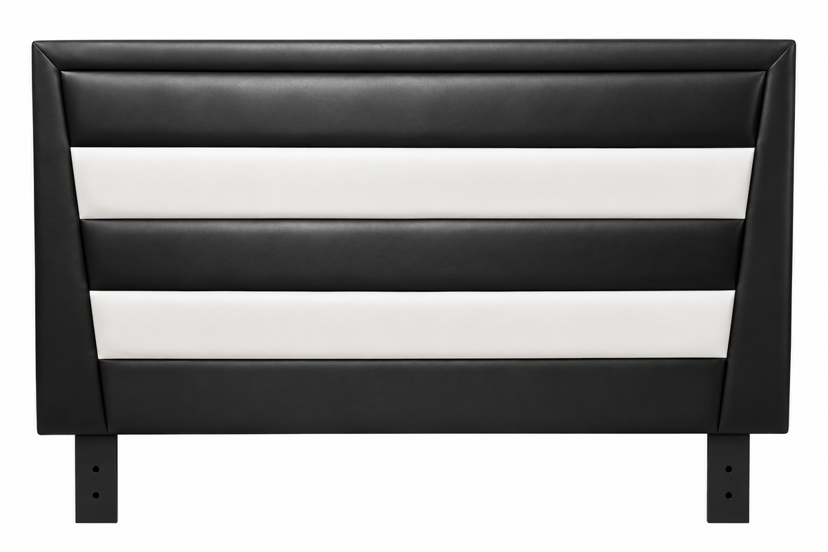 Monochrome Panel Upholstered Headboard - Black & White