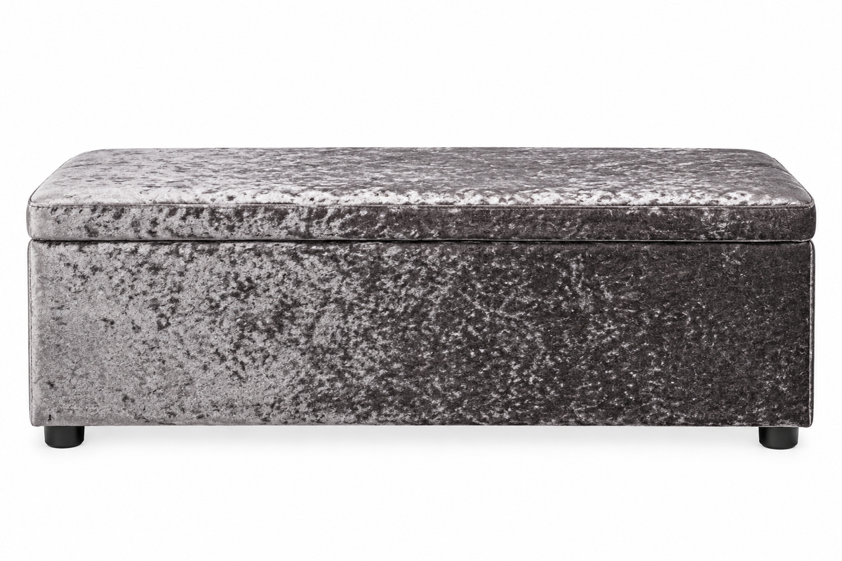 Crushed Velvet Storage Ottoman Bench