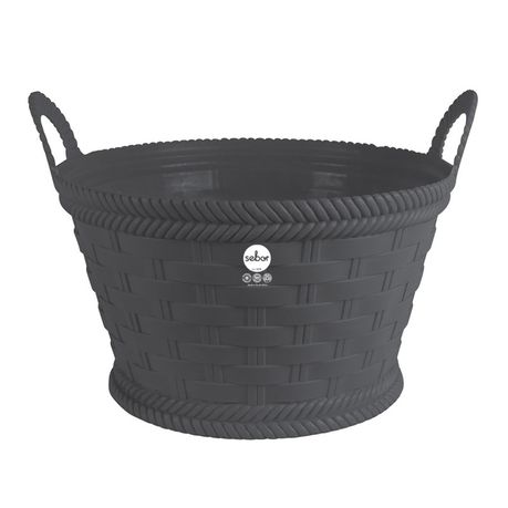 Sebor - Trug Woven Basket - 44cm - Charcoal